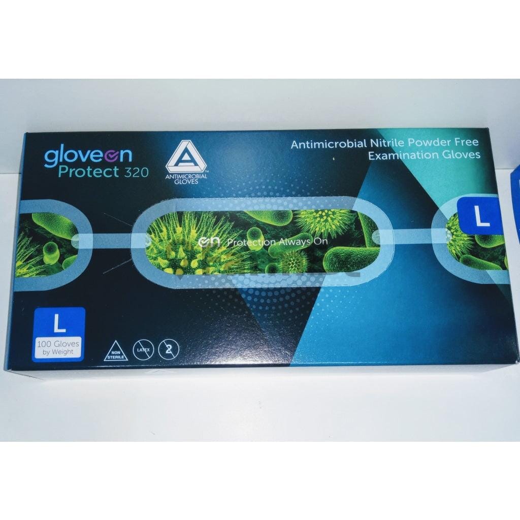 Guantes de Nitrilo Talla L x 100 unidades cada caja Farmex-VidaTres-Persistente 