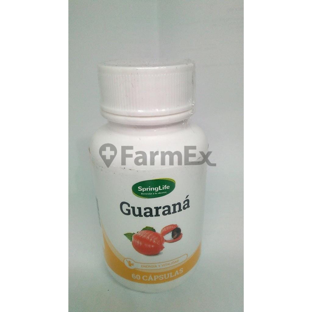 Guaraná SpringLife 380 mg x 60 cápsulas Farmex-BanMedica-Persistente 