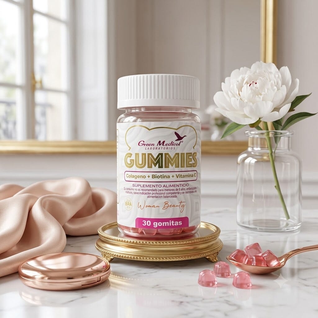 GUMMIES Colágeno +Biotina + Vitamina C x 30 gomitas con sabor maracuya Farmex-Pluxee-Persistente 