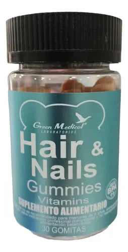 Hair & nails gummies X 30 gomitas GREEN MEDICAL 