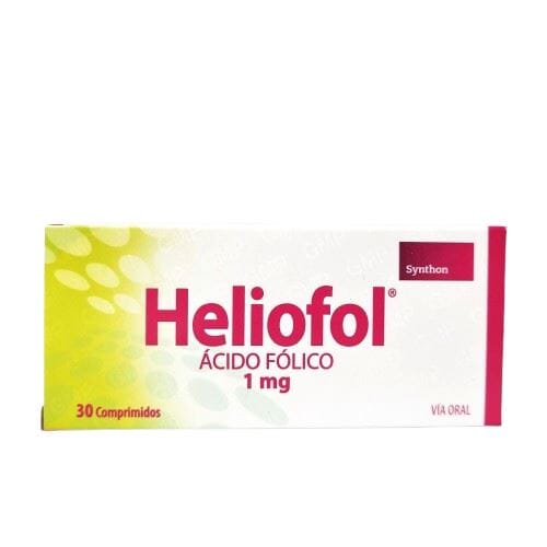 Heliofol 1 mg x 30 Comprimidos "Ley Cenabast" Farmex-Pluxee-Persistente 