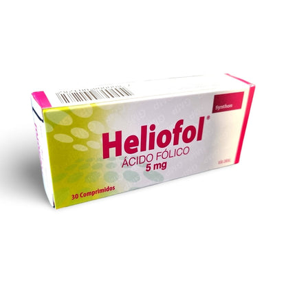 Heliofol 5 mg x 30 Comprimidos "Ley Cenabast" Farmex-Pluxee-Persistente 