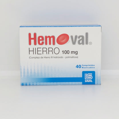 Hemoval 100 mg x 40 comprimidos masticables "Ley Cenabast" SAVAL 