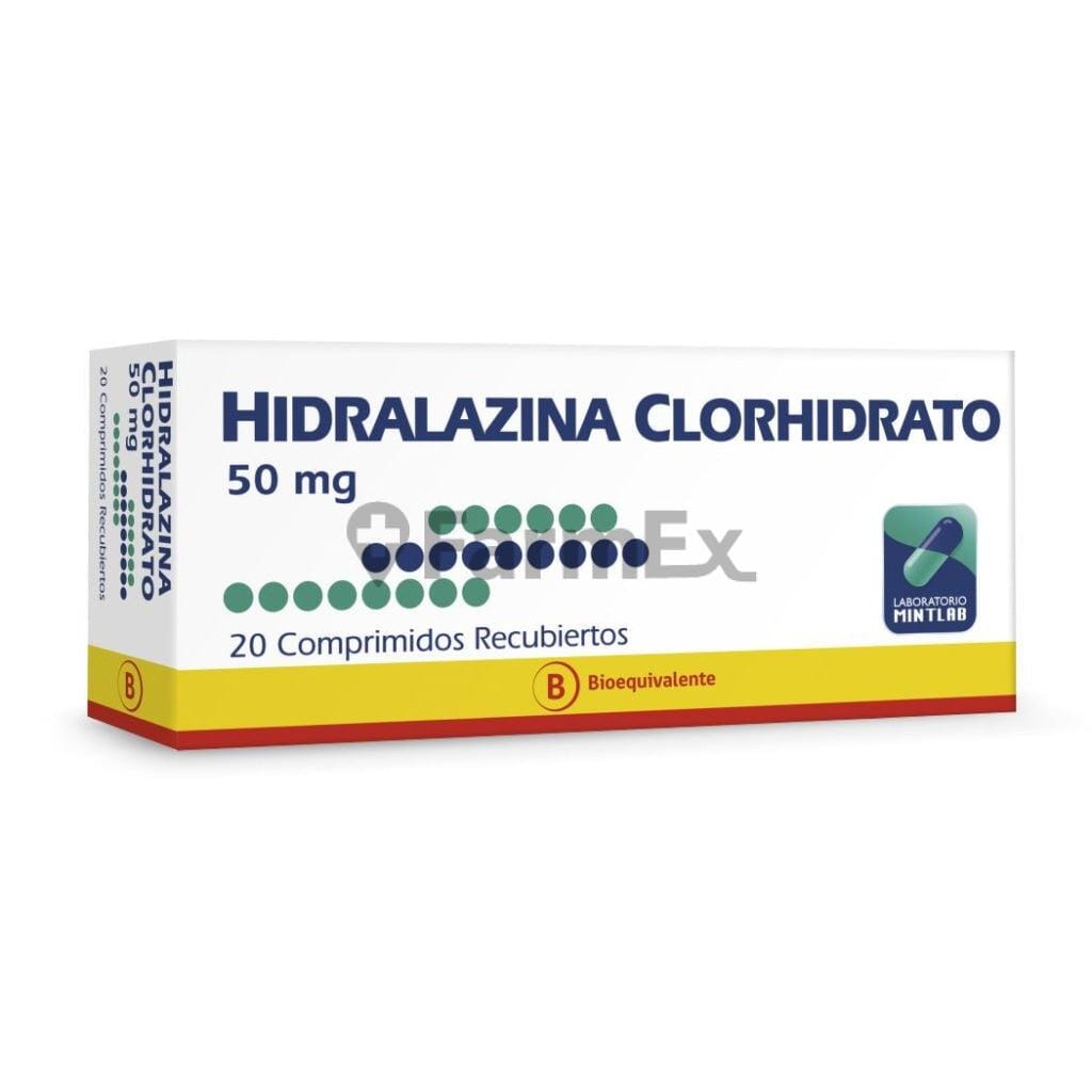 Hidralazina Clorhidrato 50 mg x 20 comprimidos Farmex-VidaTres-Persistente 