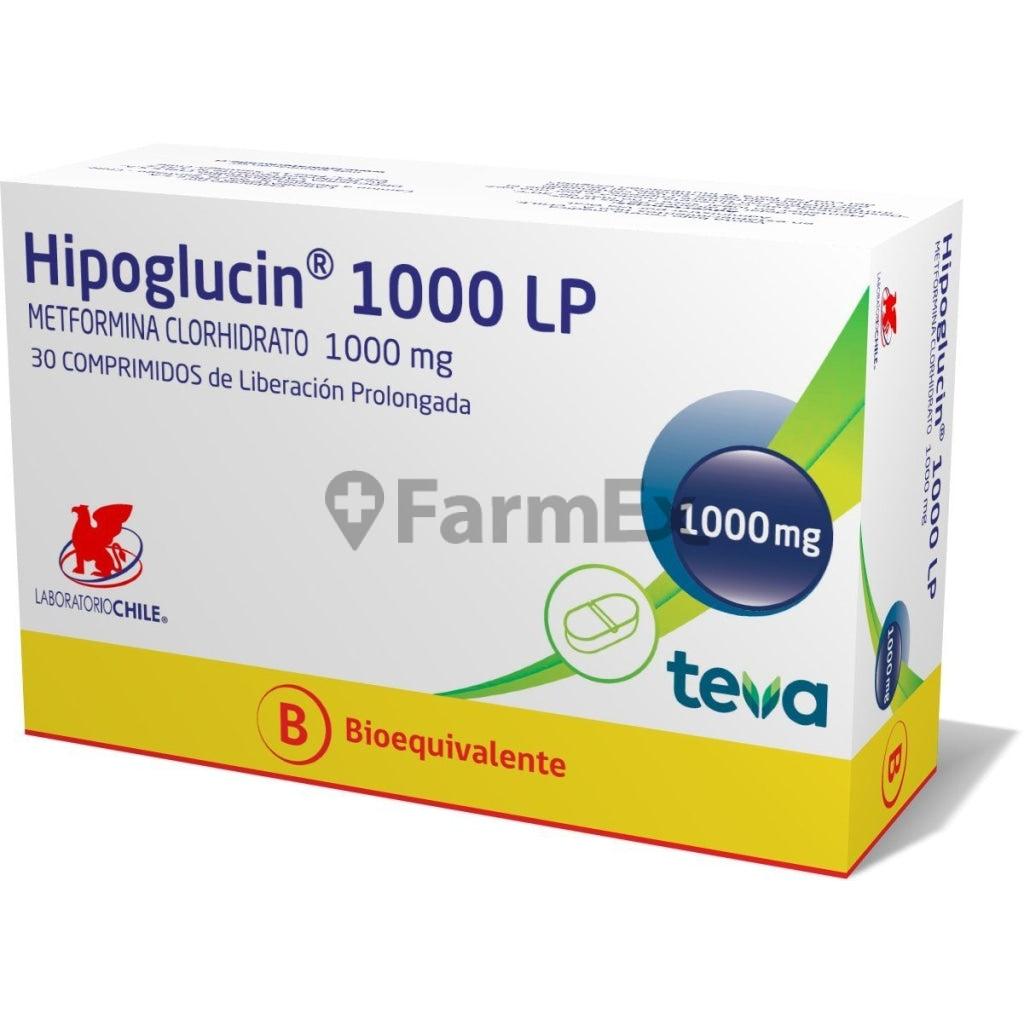 Hipoglucin LP Metformina 1000 mg x 30 comprimidos.