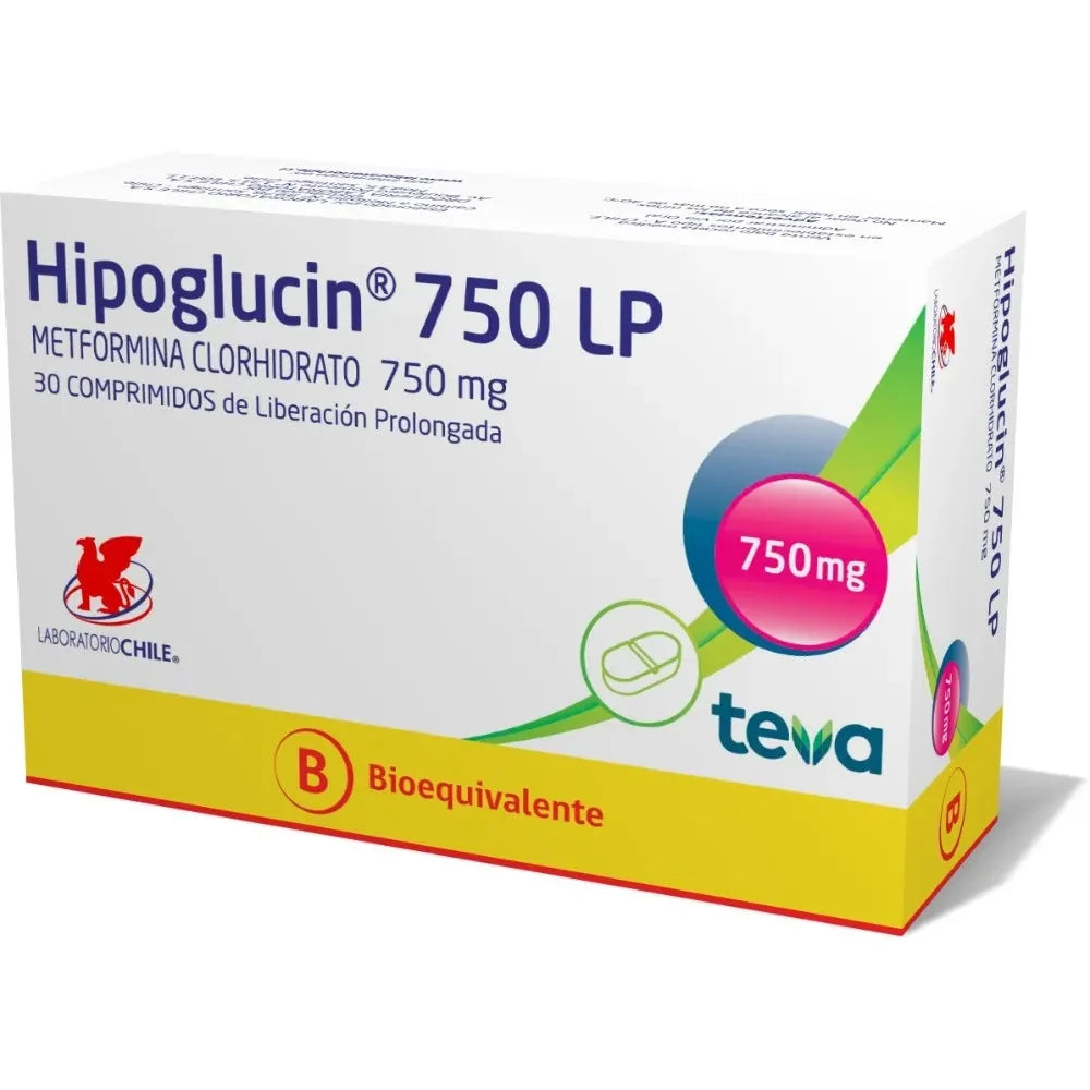 Hipoglucin LP 750 mg x 30 comprimidos.