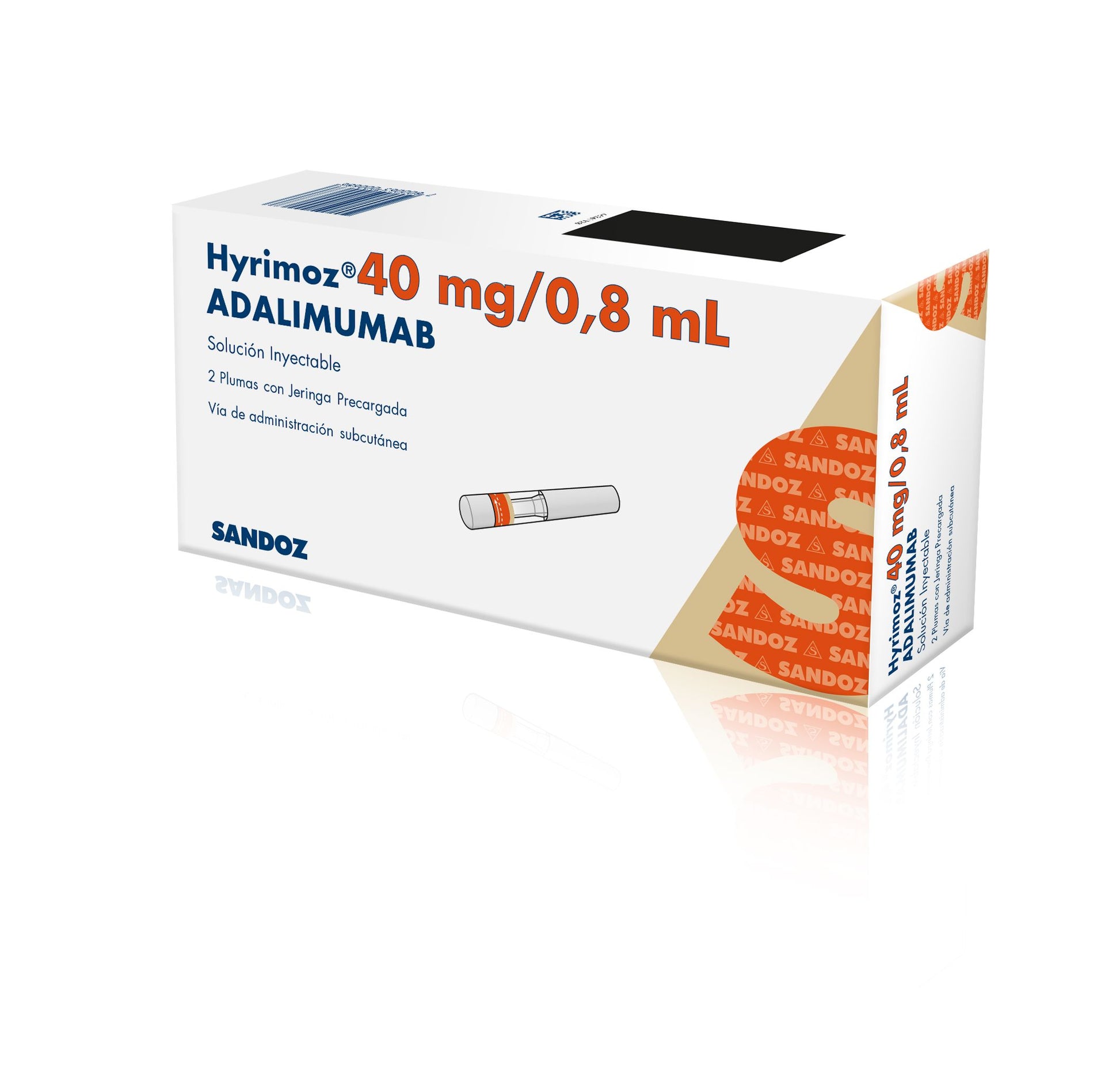 Hyrimoz 40 mg/0,8 mL x 2 Plumas con Jeringa Precargada sandoz 