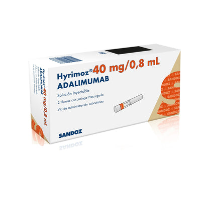 Hyrimoz 40 mg/0,8 mL x 2 Plumas con Jeringa Precargada sandoz 