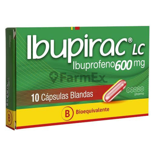 Ibupirac LC 600 mg x 10 cápsulas Farmex-VidaTres-Persistente 