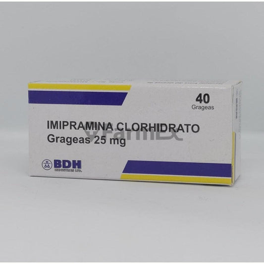 Imipramina Clorhidrato 25 mg x 40 grageas susc-1 de 2 meses Farmex-Suscripciones-Persistente 
