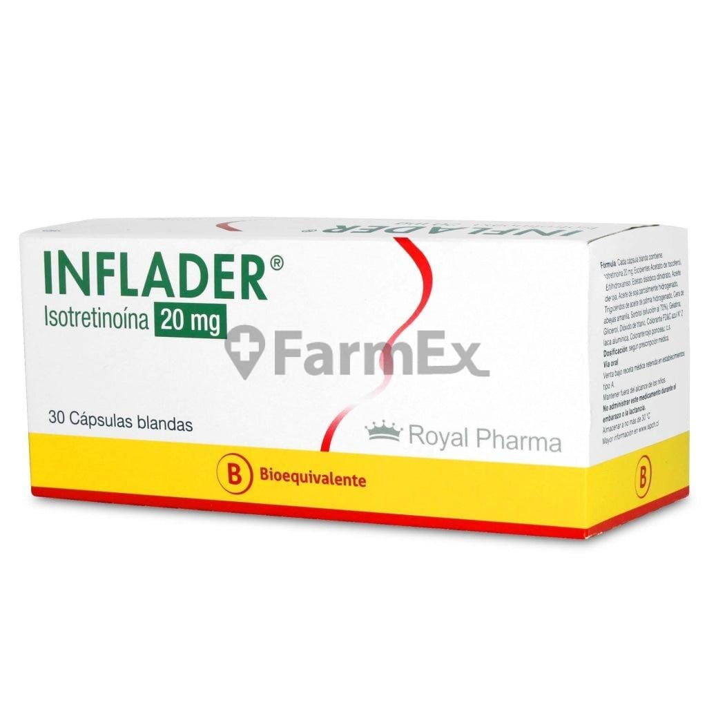 Inflader 20 mg x 30 cápsulas. Farmex-Yapp-Programa-Boleta 