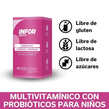 INFOR Pro kids Probiótico x 30 masticables Farmex-MiaHealth-Persistente 