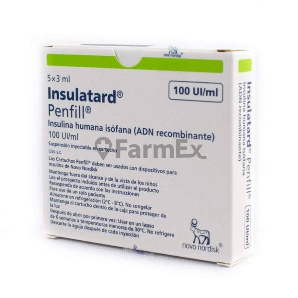Insulatard 100 UI / mL Suspensión Inyectable 3 mL x 5 ampollas.