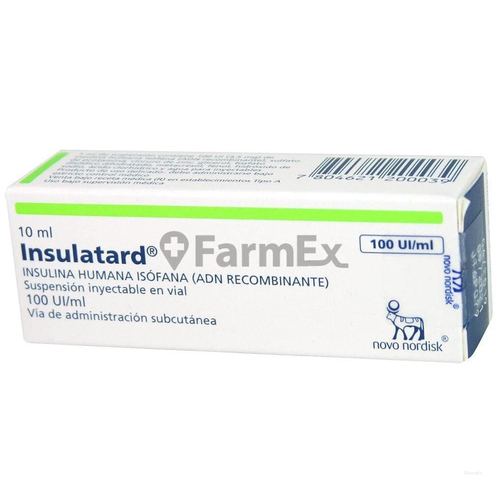 Insulina Insulatard 100 UI / ml x 10 ml "Ley Cenabast" Farmex-Pluxee-Persistente 