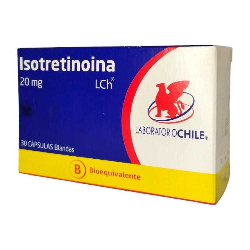 Isotretinoína 20 mg x 30 cápsulas blandas "Ley Cenabast" LABORATORIO CHILE 