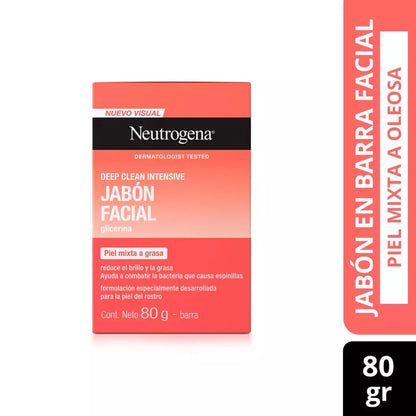 Jabón Facial Neutrogena® Deep Clean Intensive 80g johnson y johnson 