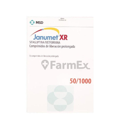 Janumet XR 50 / 1000 mg x 56 comprimidos Farmex-VidaTres-Persistente 