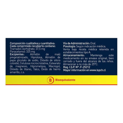 Kenatrum 37,5/325 mg x 30 Comprimidos Recubiertos Farmex-MiaHealth-Persistente 