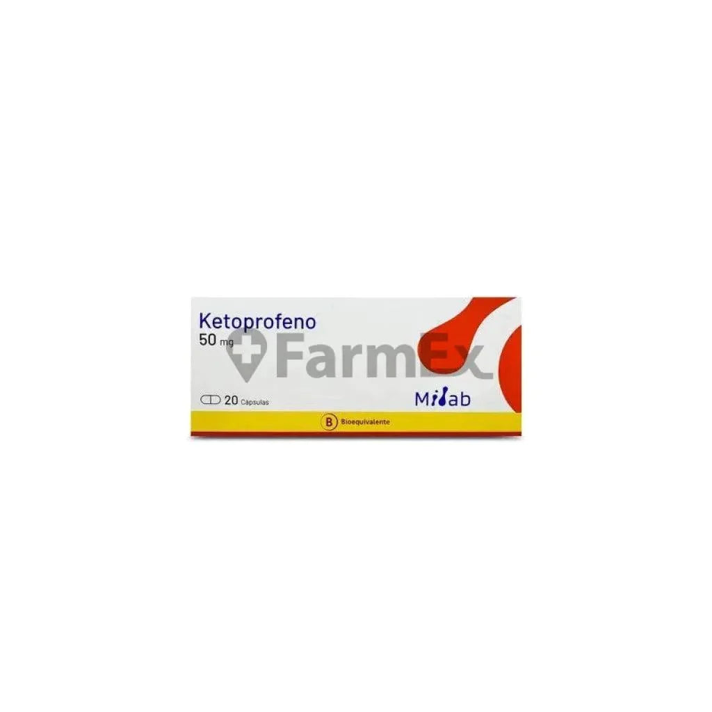 Ketoprofeno 50 mg x 20 capulas Farmex-Fonasa-Persistente 