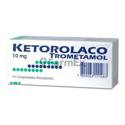 Ketorolaco 10 mg x 10 comprimidos Farmex-BanMedica-Persistente 