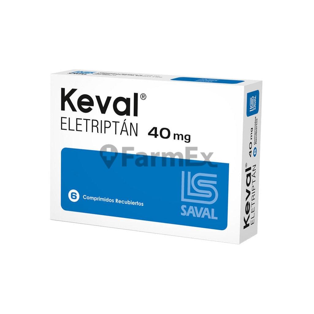 Keval 40 mg x 6 comprimidos.