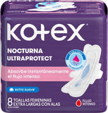 Kotex "Nocturna" Flujo Intenso x 8 Toallas