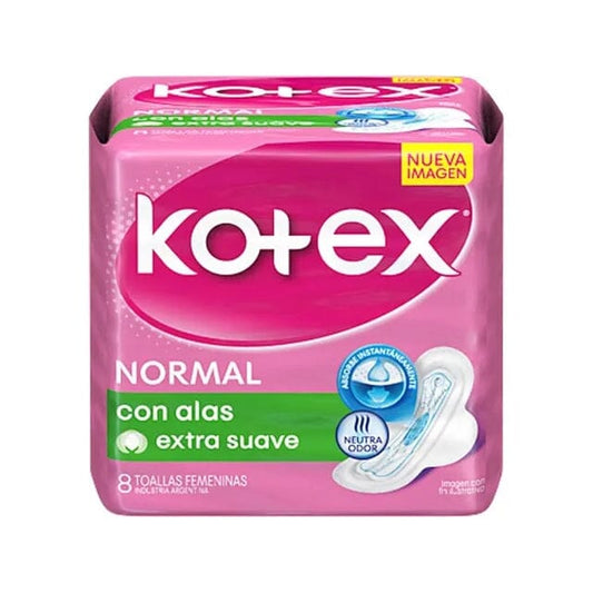 Kotex normal "Con alas extra suave" x 8 toallas kimberly 