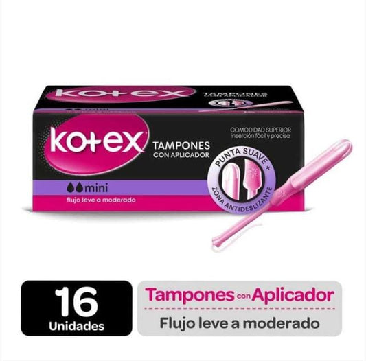 Kotex Tampones con Aplicador "Mini" x 16 tampones kimberly 