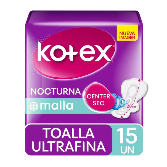 Kotex Toalla Noche Ultra Fina "Malla" x 15 unidades kotex 