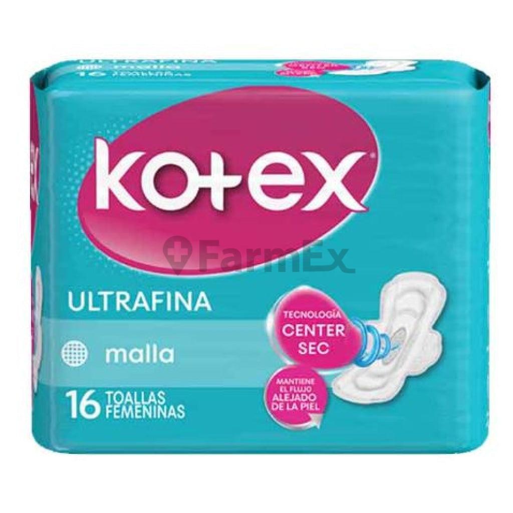Kotex Toalla "Ultrafina Malla" x 16 Toallas.