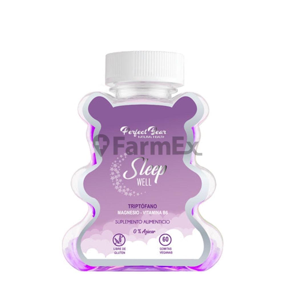 L-Triptifano Magnesio - Vitamina B6 "Frasco Forma de Oso" Sleep Well x 60 gomitas.