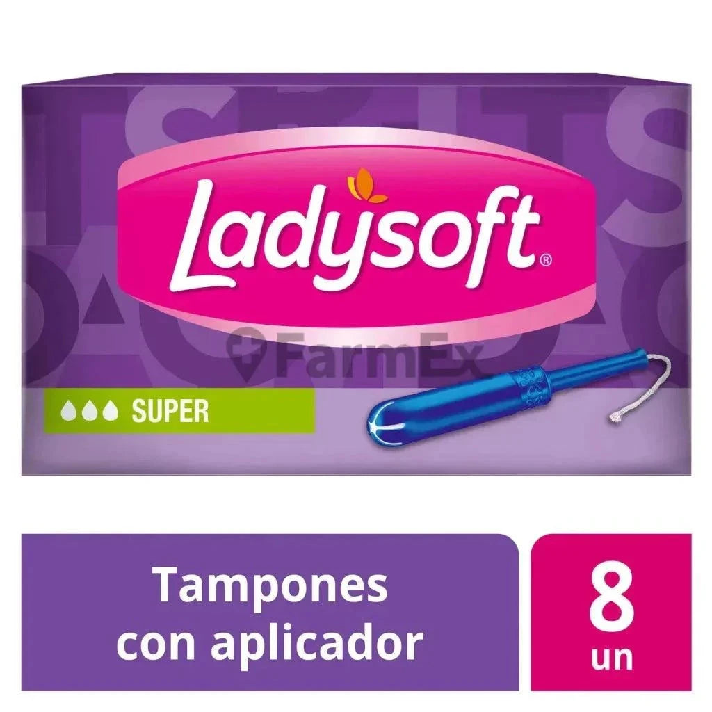 LadySoft Tampon Super x 8 unidades Farmex-Pluxee-Persistente 