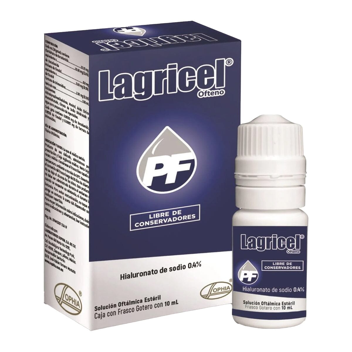 Lagricel ofteno PF solución oftálmica x 10 mL.