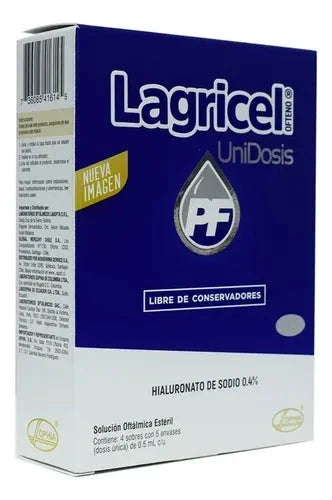 Lagricel Ofteno "Unidosis" PF 0,4 % x 4 sobres con 5 envases.
