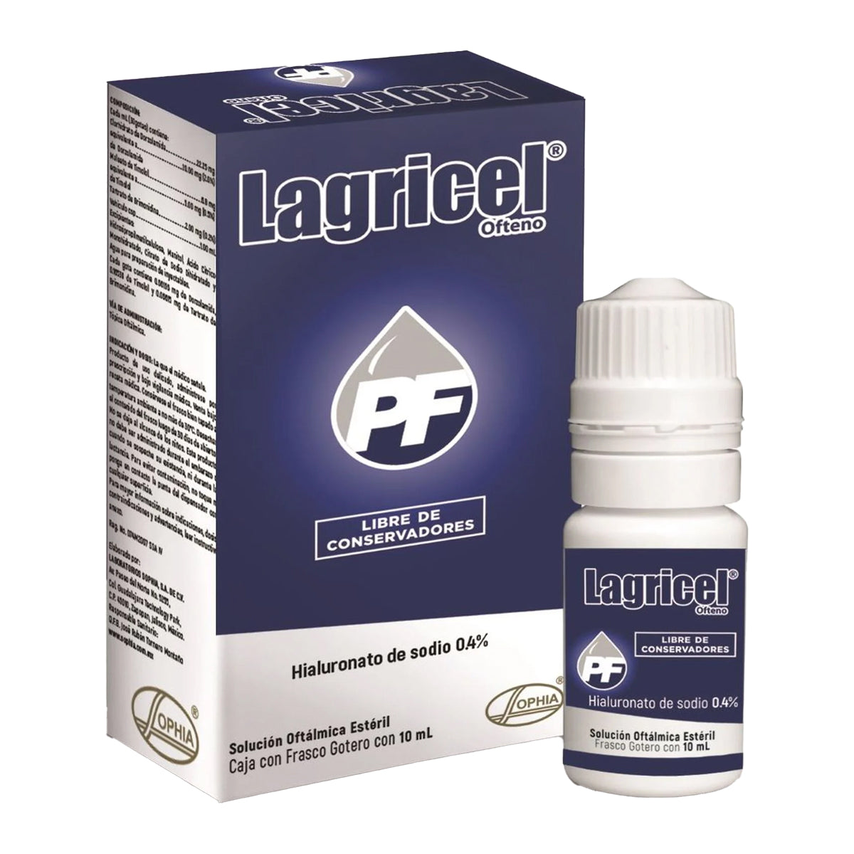 Lagricel ofteno PF solución oftálmica x 10 mL