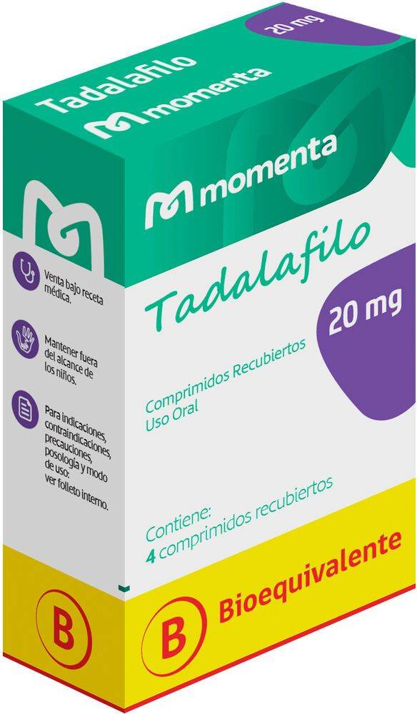 Tadalafilo 20 mg x 4 comprimidos