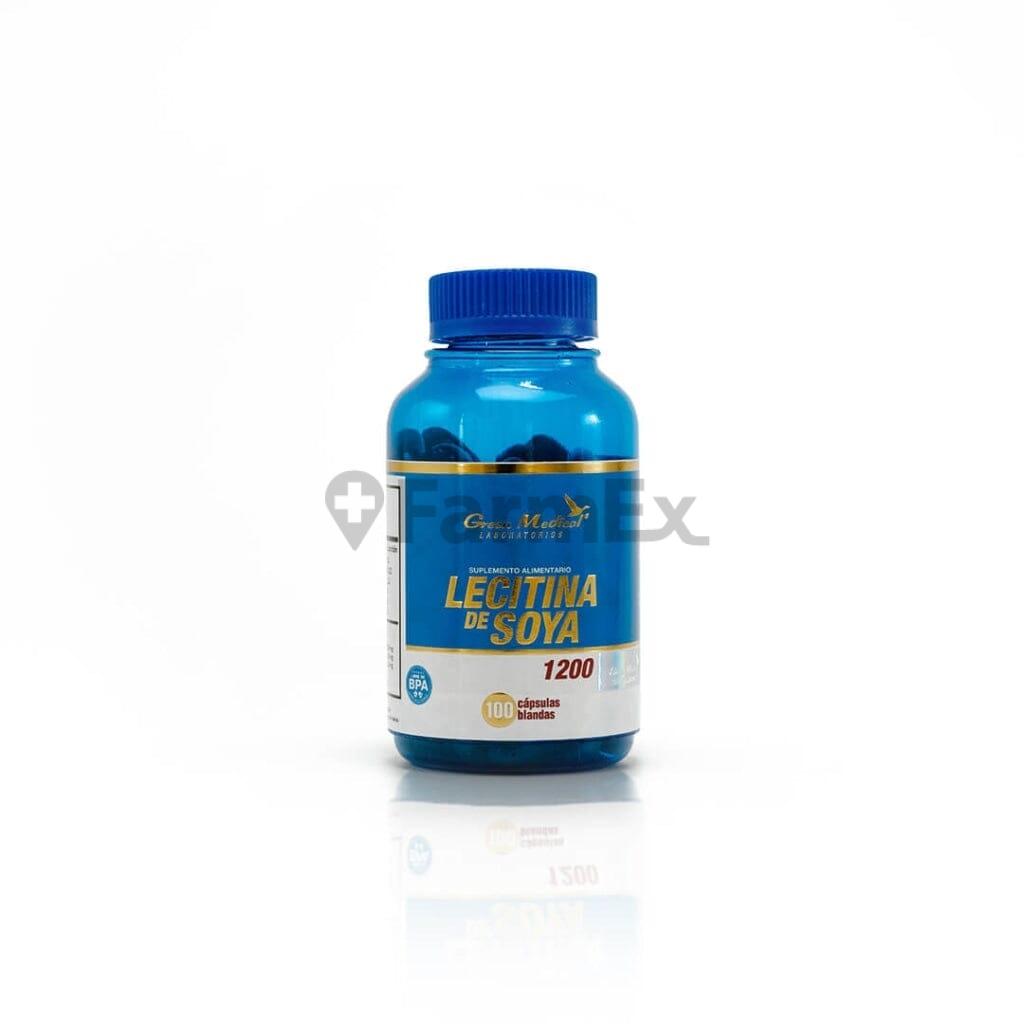 Lecitina de Soya 1200 mg x 100 capsulas.