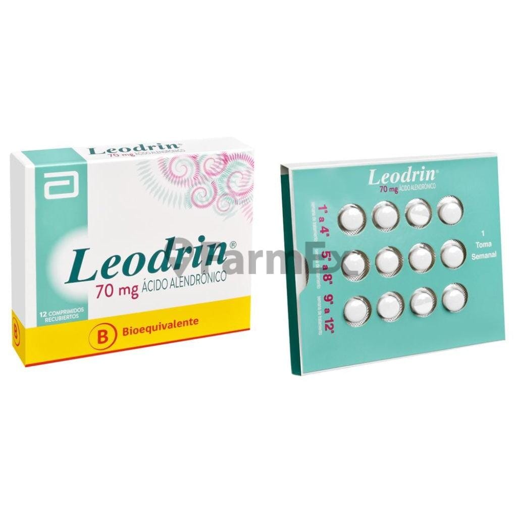 Leodrin Ácido Alendrónico 70 mg x 12 comprimidos Farmex-BanMedica-Persistente 