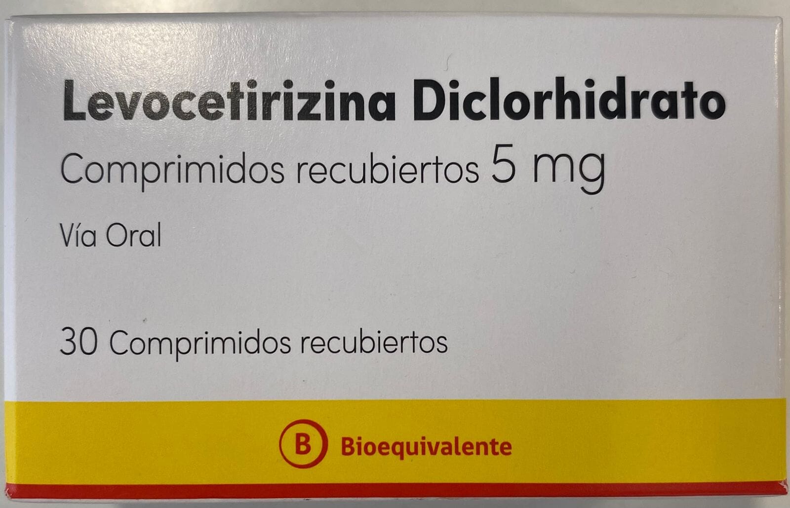 Levocetirizina Diclorhidrato 5 mg x 30 comp "Ley Cenabast" Farmex-Pluxee-Persistente 