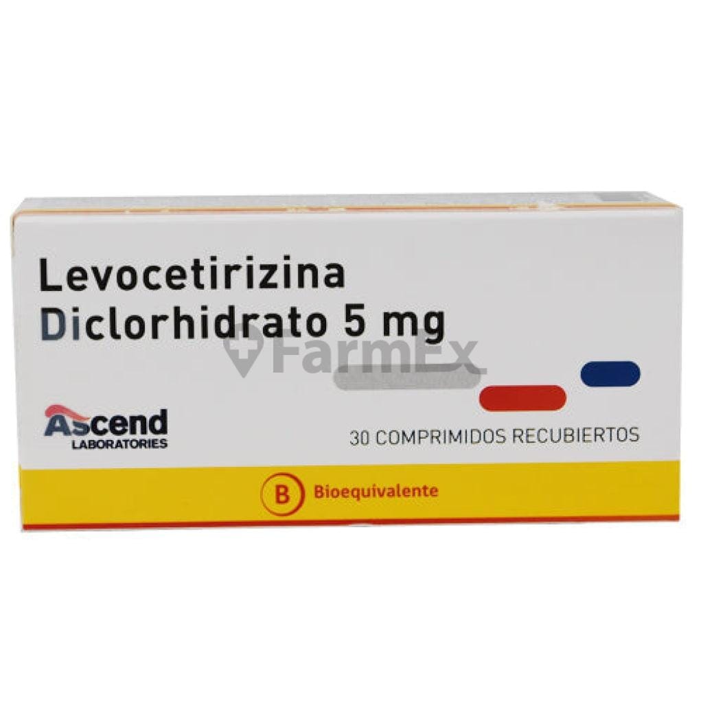 Levocetirizina Diclorhidrato 5 mg x 30 comprimidos Farmex-Pluxee-Persistente 