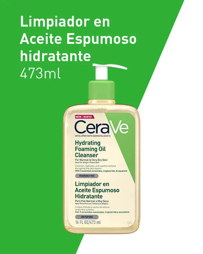 Limpiador en Aceite Espumoso Hidratante 473 mL Para piel normal a muy seca Mediven 