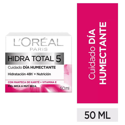 L'ORÉAL "Hidra Total 5" "Crema Día Humectante" x 50 mL Farmex-Pluxee-Persistente 