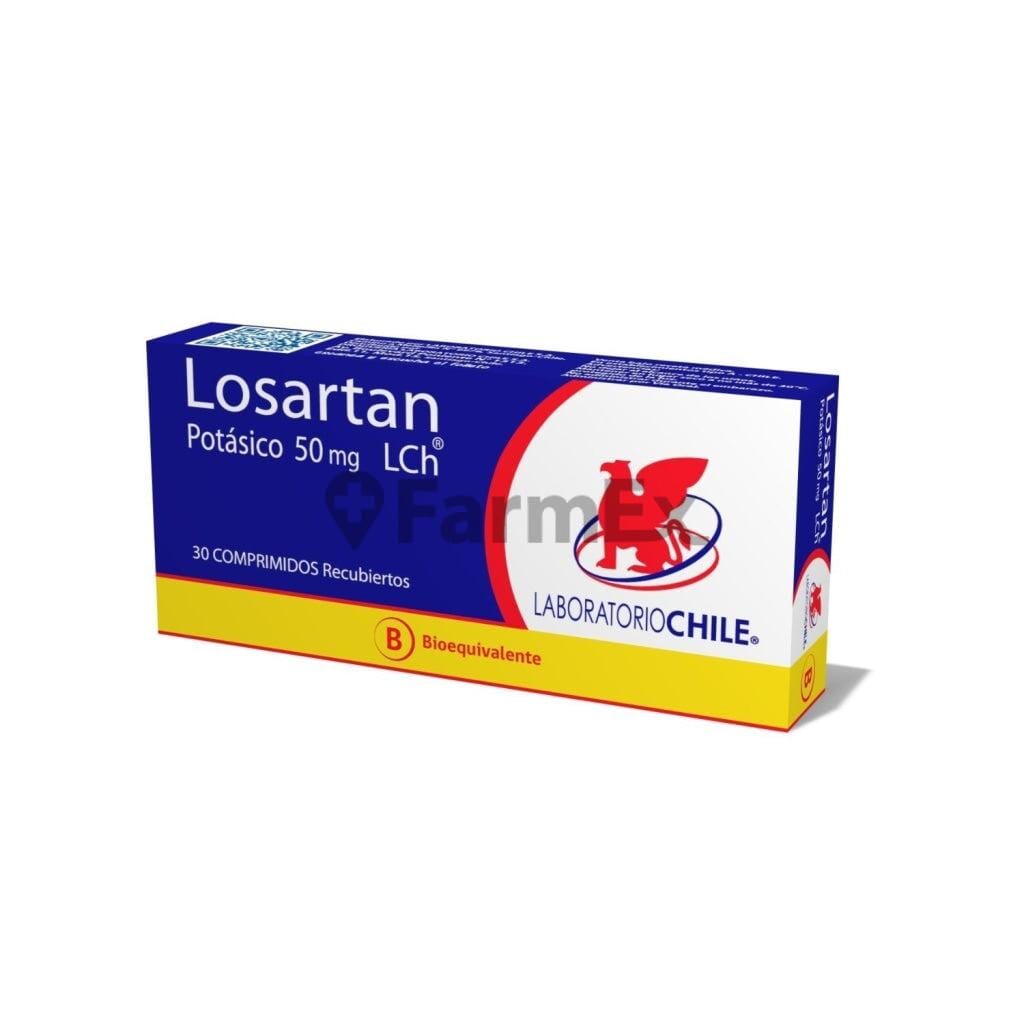 Losartan Potásico 50 mg x 30 comprimidos. Farmex-Yapp-Programa-Boleta 