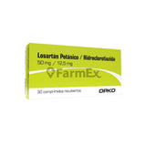 Losartán Potásico / Hidrocolorotiazida 50 mg / 12,5 mg x 30 comprimidos.