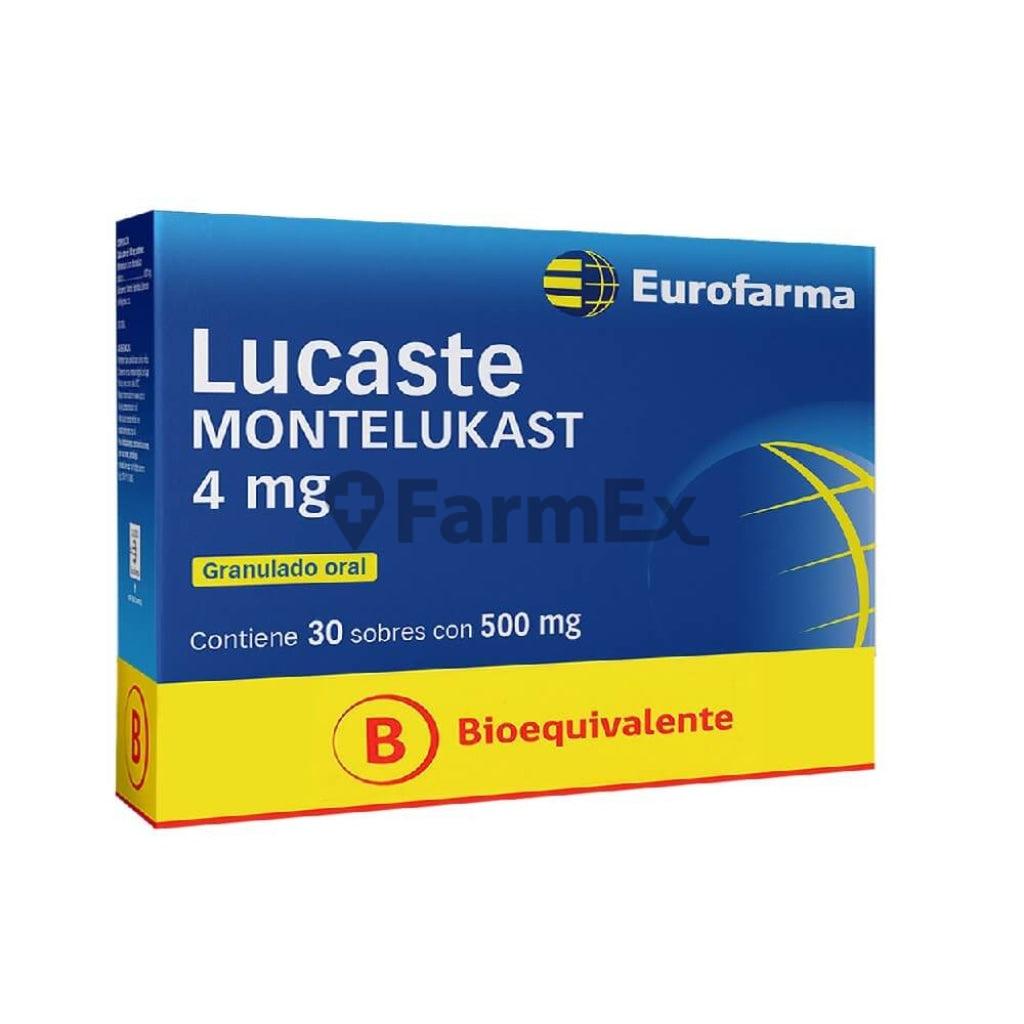 Lucaste 4 mg x 30 sobres granulados oral.