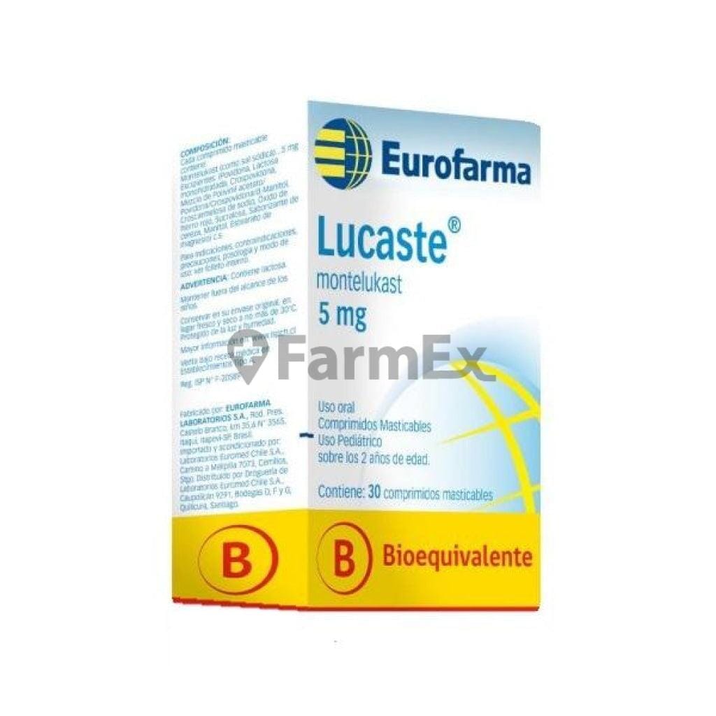 Lucaste 5 mg x 30 comprimidos Farmex-BanMedica-Persistente 