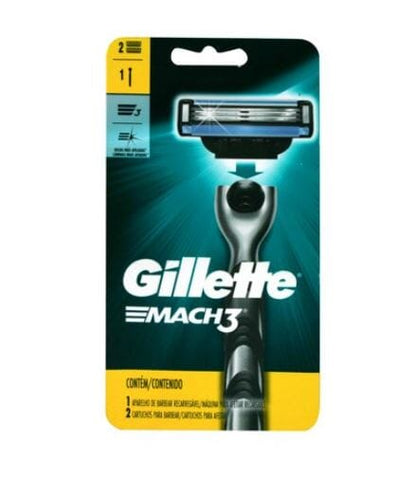 Mach3 1 Máquina Para Afeitar Recargable + 2 Cartuchos 1 Kit