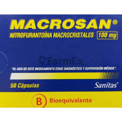 Macrosan 100 mg x 50 cápsulas "Ley Cenabast" Farmex-BanMedica-Persistente 