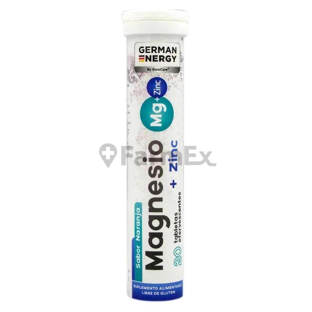Magnesio + Zinc x 20 tabletas efervescentes. Farmex-Fonasa 
