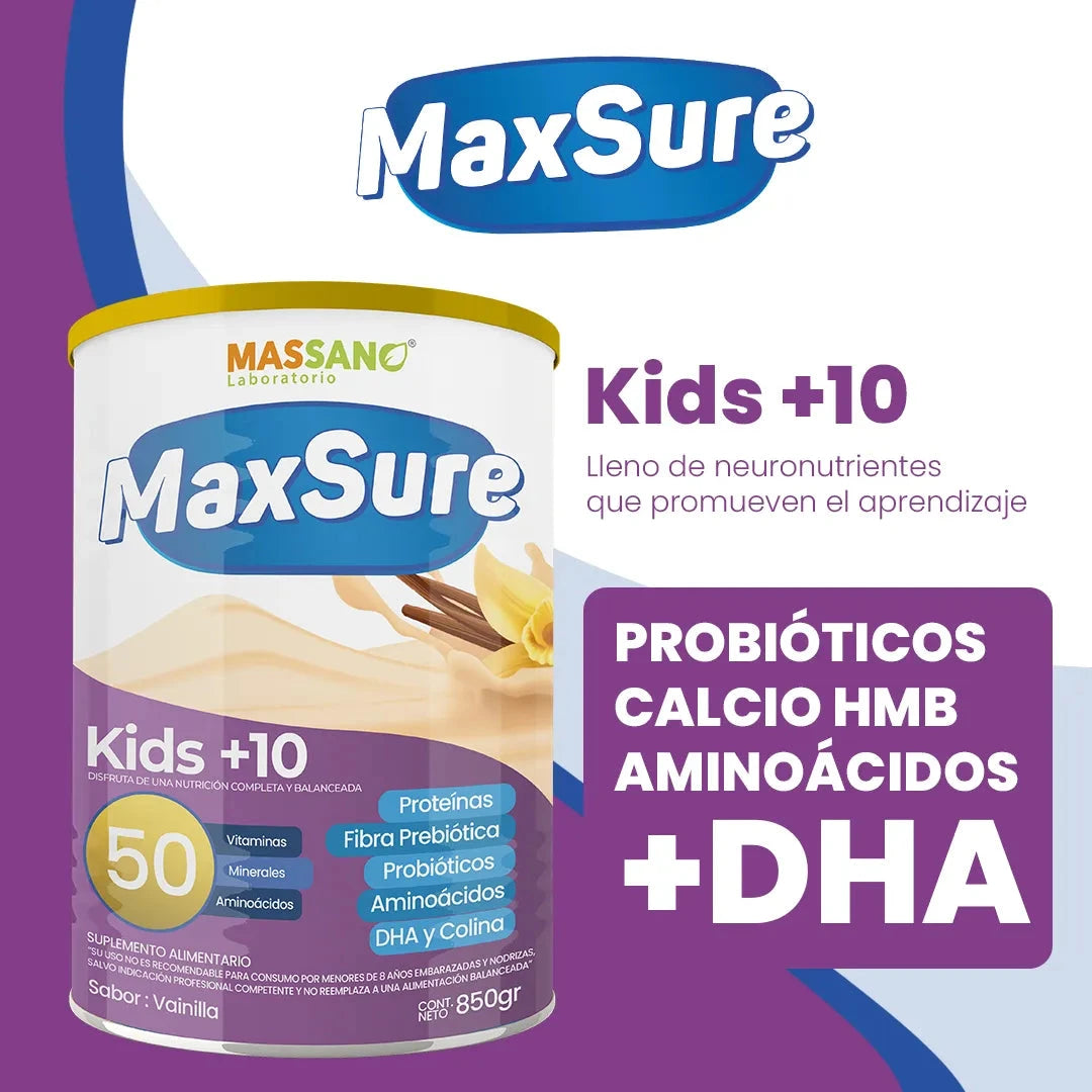 MAXSURE KIDS +10 Vainilla 850G Massano 
